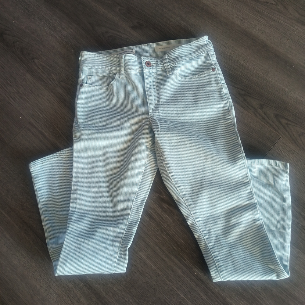 Pilcro  By Anthropologie Light Blue Striped Skinny Jeans